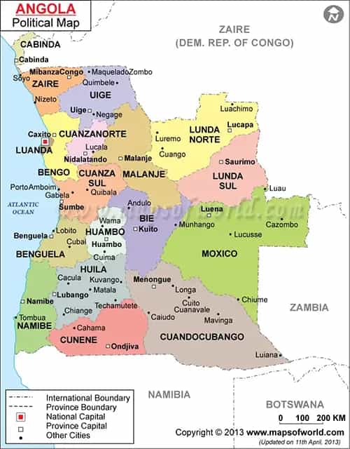 What is the average IQ score in Angola? And Province-wise Intelligence Overview.