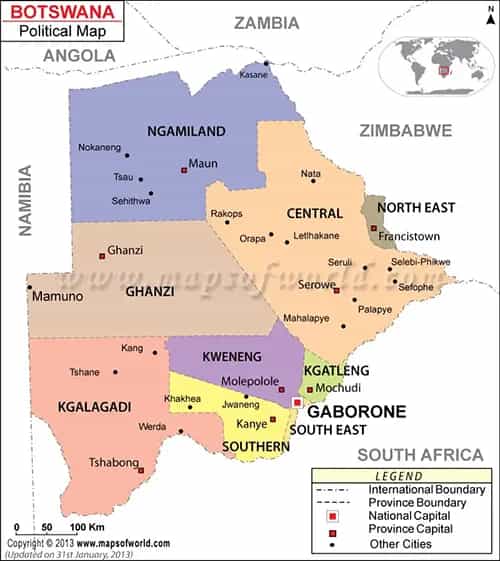 What is the average IQ score in Botswana? And District-wise Intelligence Overview.