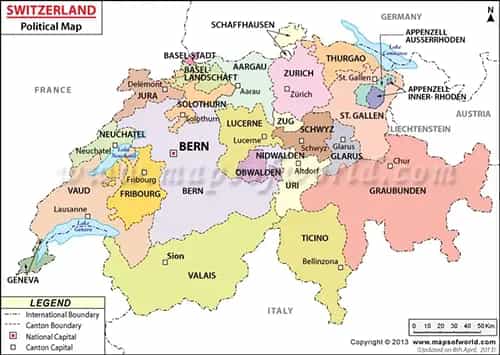 What is the average IQ score in Switzerland? And Canton-wise Intelligence Overview.