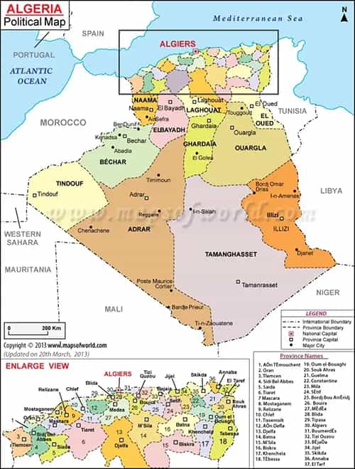 What is the average IQ score in Algeria? And Province (Wilaya)-wise Intelligence Overview.