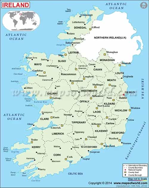 What is the average IQ score in Ireland? And County-wise Intelligence Overview.