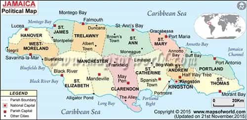 What is the average IQ score in Jamaica? And Parish-wise Intelligence Overview.