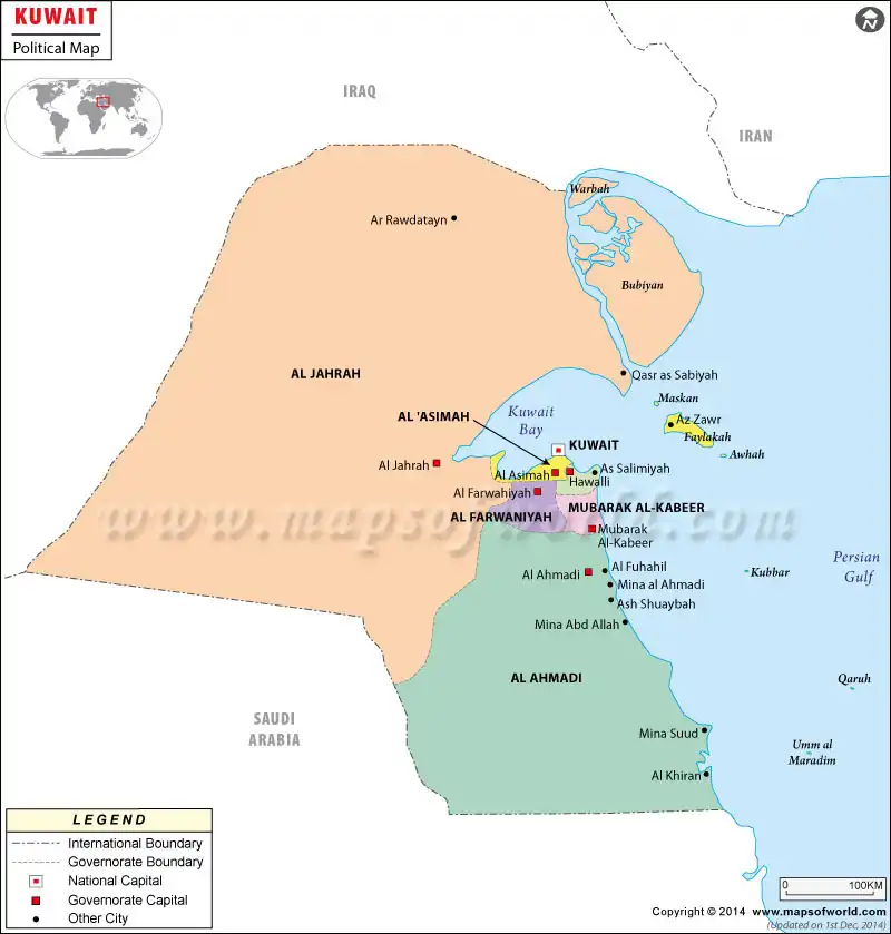 What is the average IQ score in Kuwait? And Governorate-wise Intelligence Overview.