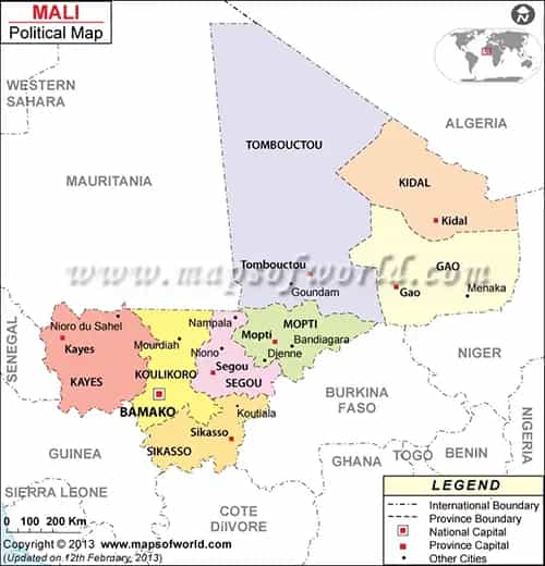 What is the average IQ score in Mali? And Region-wise Intelligence Overview.