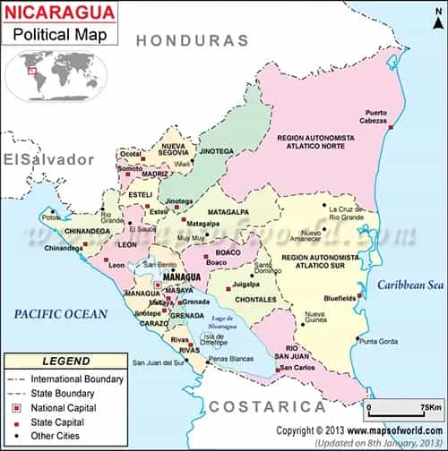 What is the average IQ score in Nicaragua? And Department-wise Intelligence Overview.