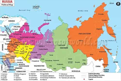 What is the average IQ score in Russia? And Region/Republic/Krai-wise Intelligence Overview.