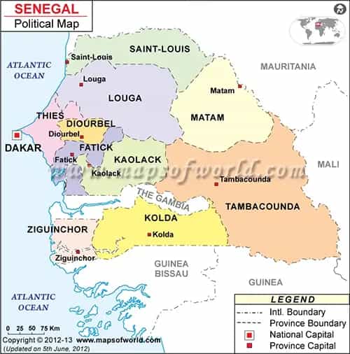 What is the average IQ score in Senegal? And Region-wise Intelligence Overview.