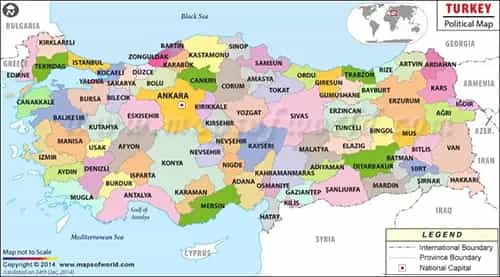 What is the average IQ score in Turkey? And Province-wise Intelligence Overview.