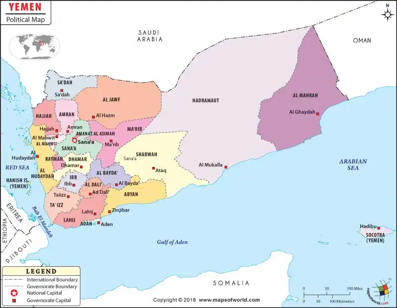 What is the average IQ score in Yemen? And Governorate-wise Intelligence Overview.
