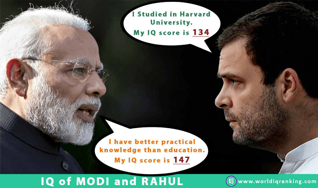 IQ score of Narendra Modi and Rahul Gandhi. Who has the highest IQ?
