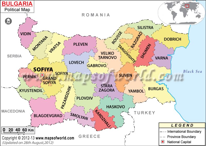 What is the average IQ score in Bulgaria? And Provinces-wise Intelligence Overview.