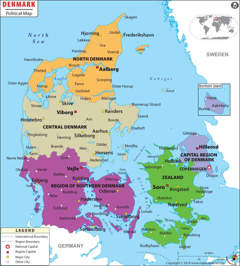 What is the average IQ score in Denmark? And Region-wise Intelligence Overview.