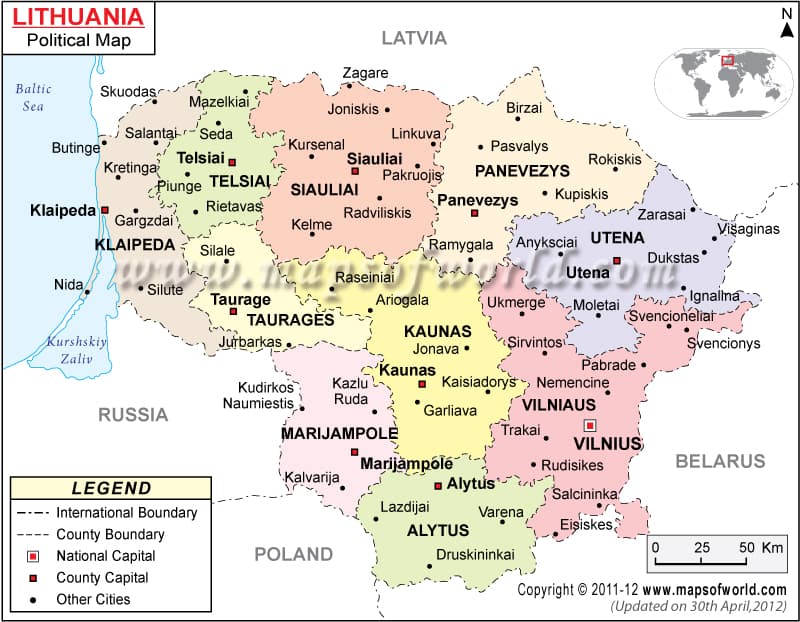 What is the average IQ score in Lithuania? And County-wise Intelligence Overview.