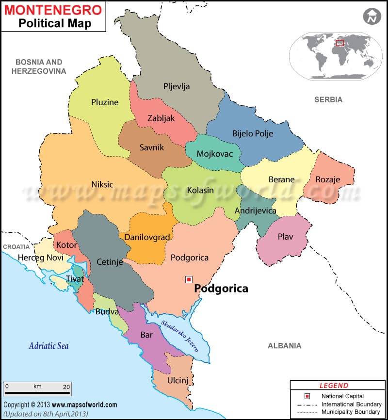 What is the average IQ score in Montenegro? And Municipality-wise Intelligence Overview.