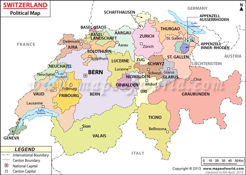 What is the average IQ score in Switzerland? And Canton-wise Intelligence Overview.