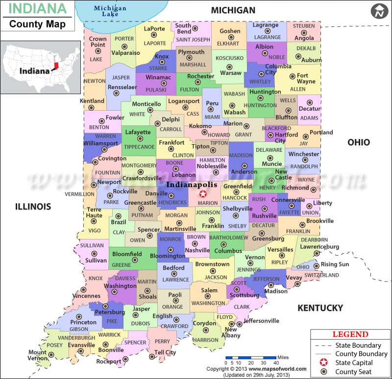 What is the average IQ score in the US state Indiana